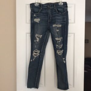 High rise jeggings crop